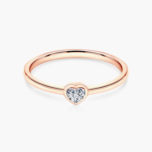 Pierścionek zaręczynowy Pure: różowe złoto, diament w szlifie serce